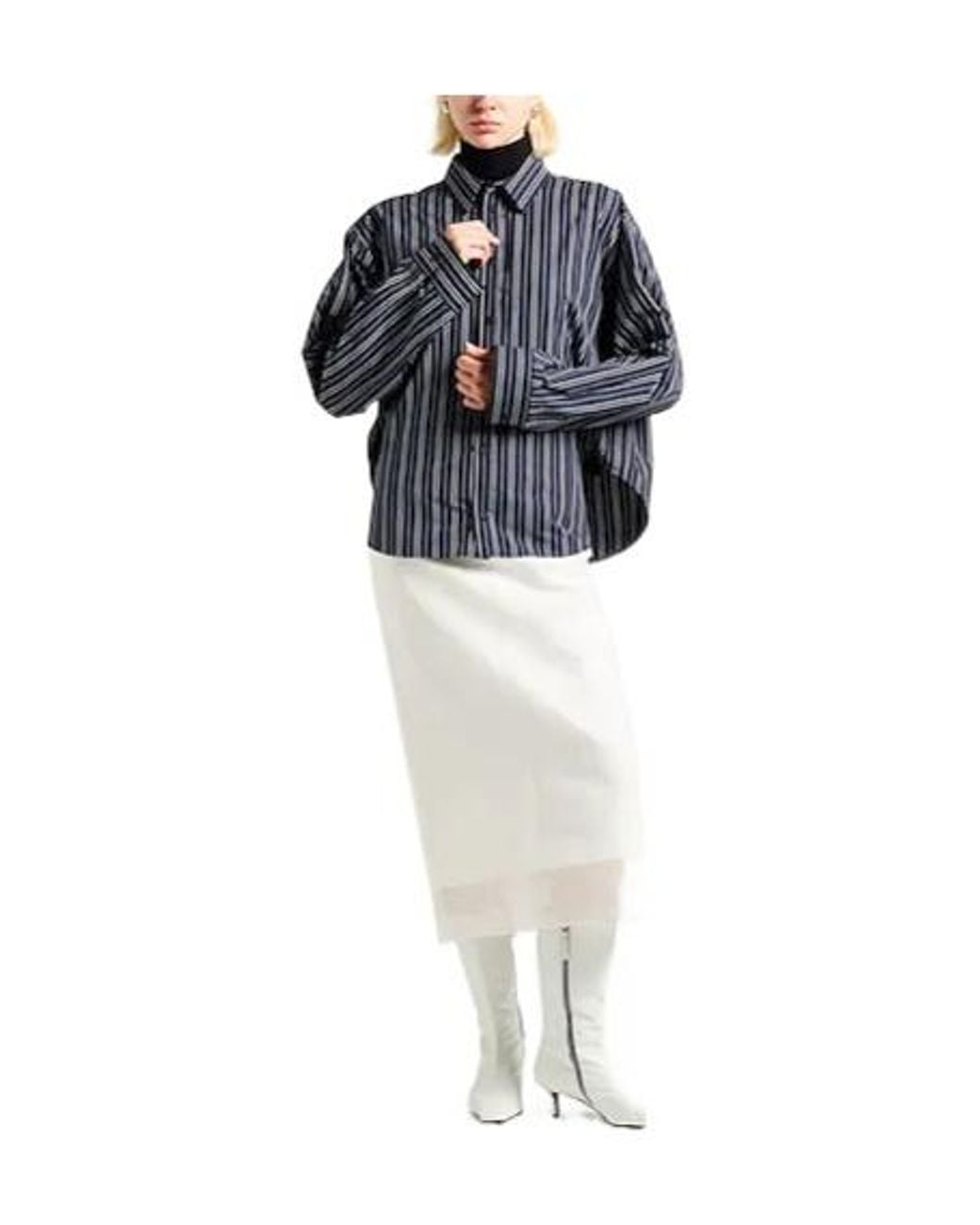 Balenciaga Blue Striped Longsleeve Shirt