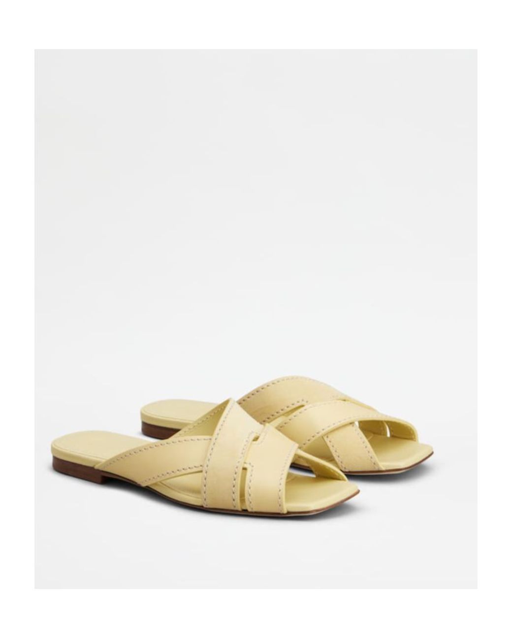 Tod's Metallic Crossover-Strap Square-Toe Sandals