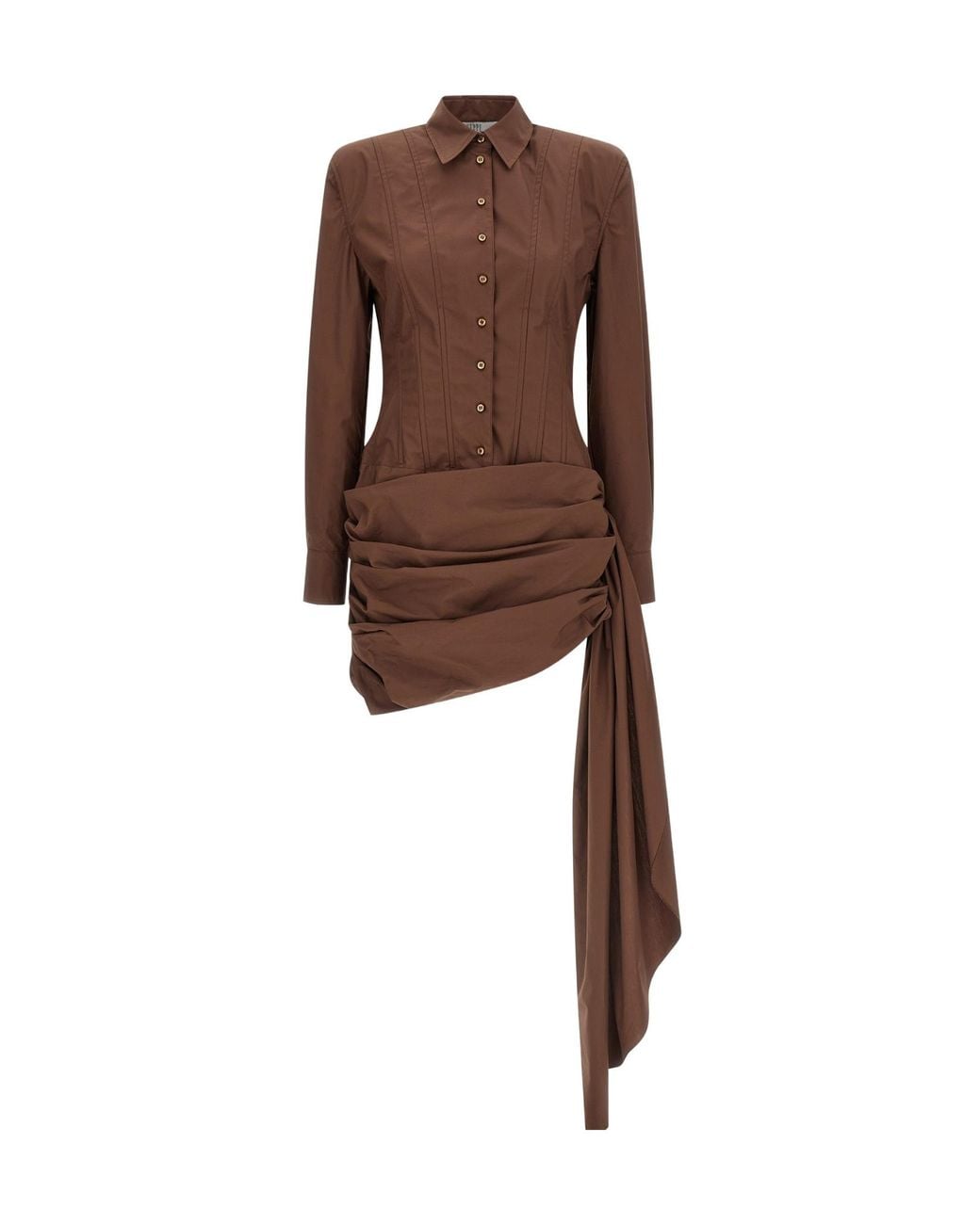 GIUSEPPE DI MORABITO Brown Chemisier Mini Dress