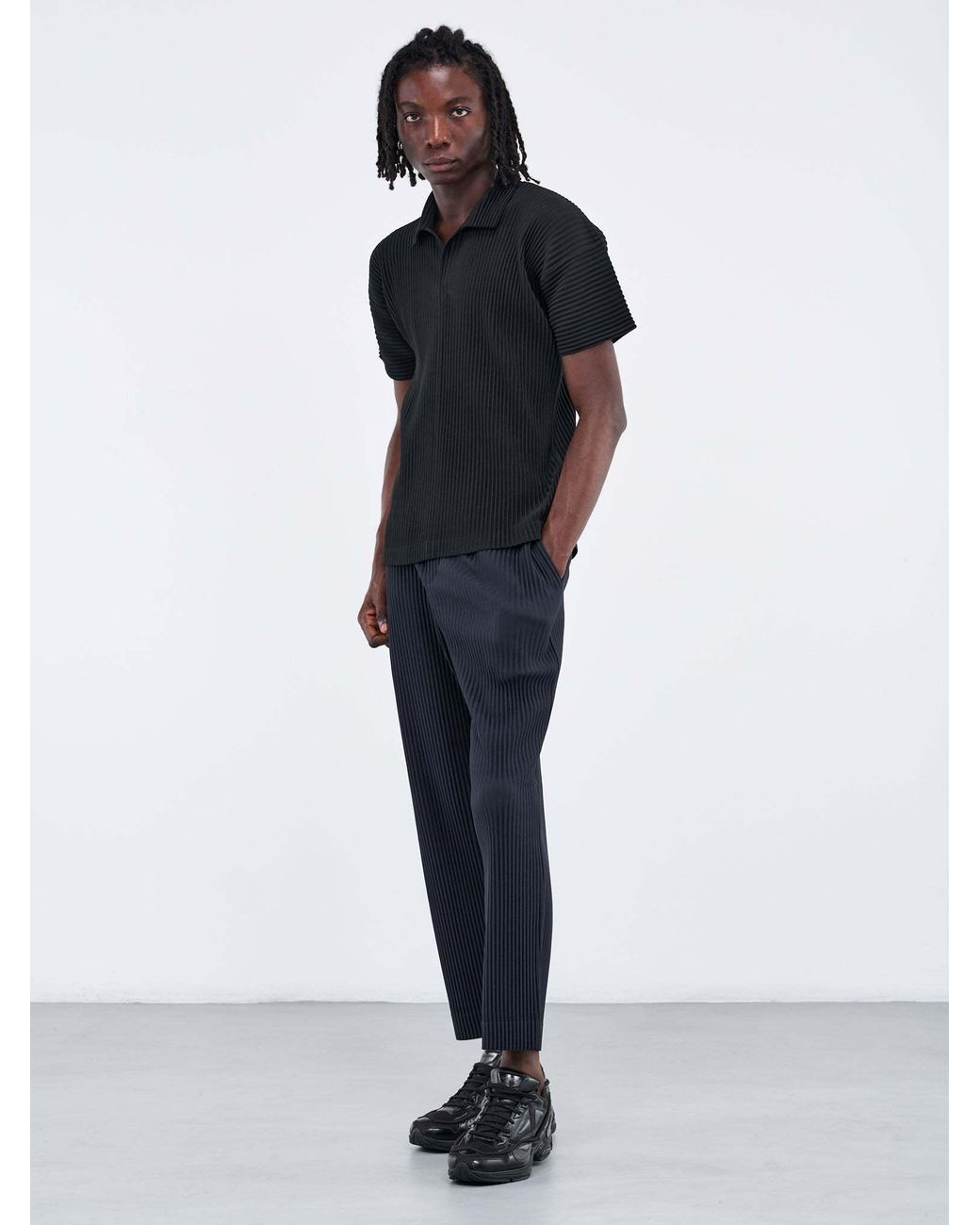 Homme Plissé Issey Miyake Blue Homme Plissé Issey Miyake Fully Pleated Trousers for men