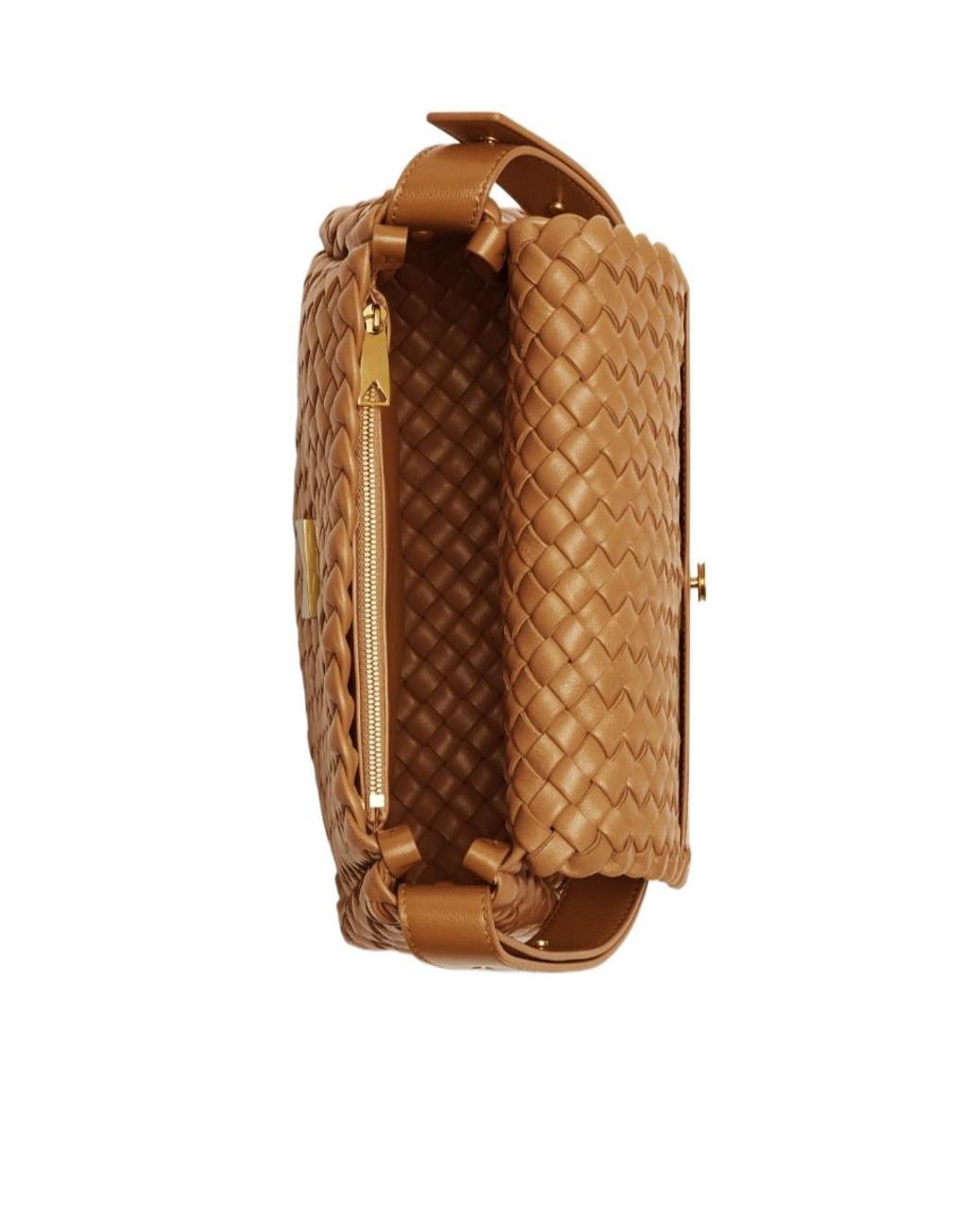 Bottega Veneta Brown Cobble Intrecciato Foldover Top Shoulder Bag