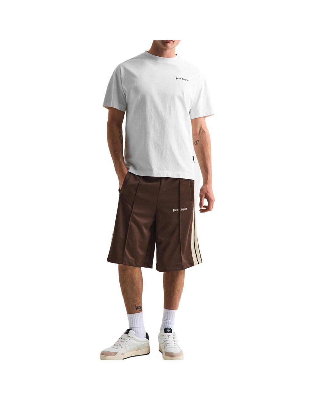 Palm Angels White Small Logo T-Shirt for men