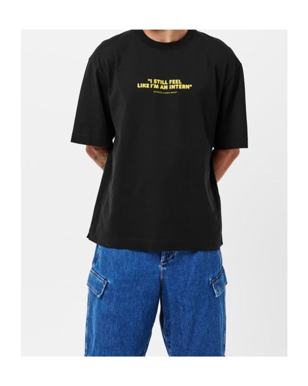 Off-White c/o Virgil Abloh Black Logo Crew Neck T-Shirt for men