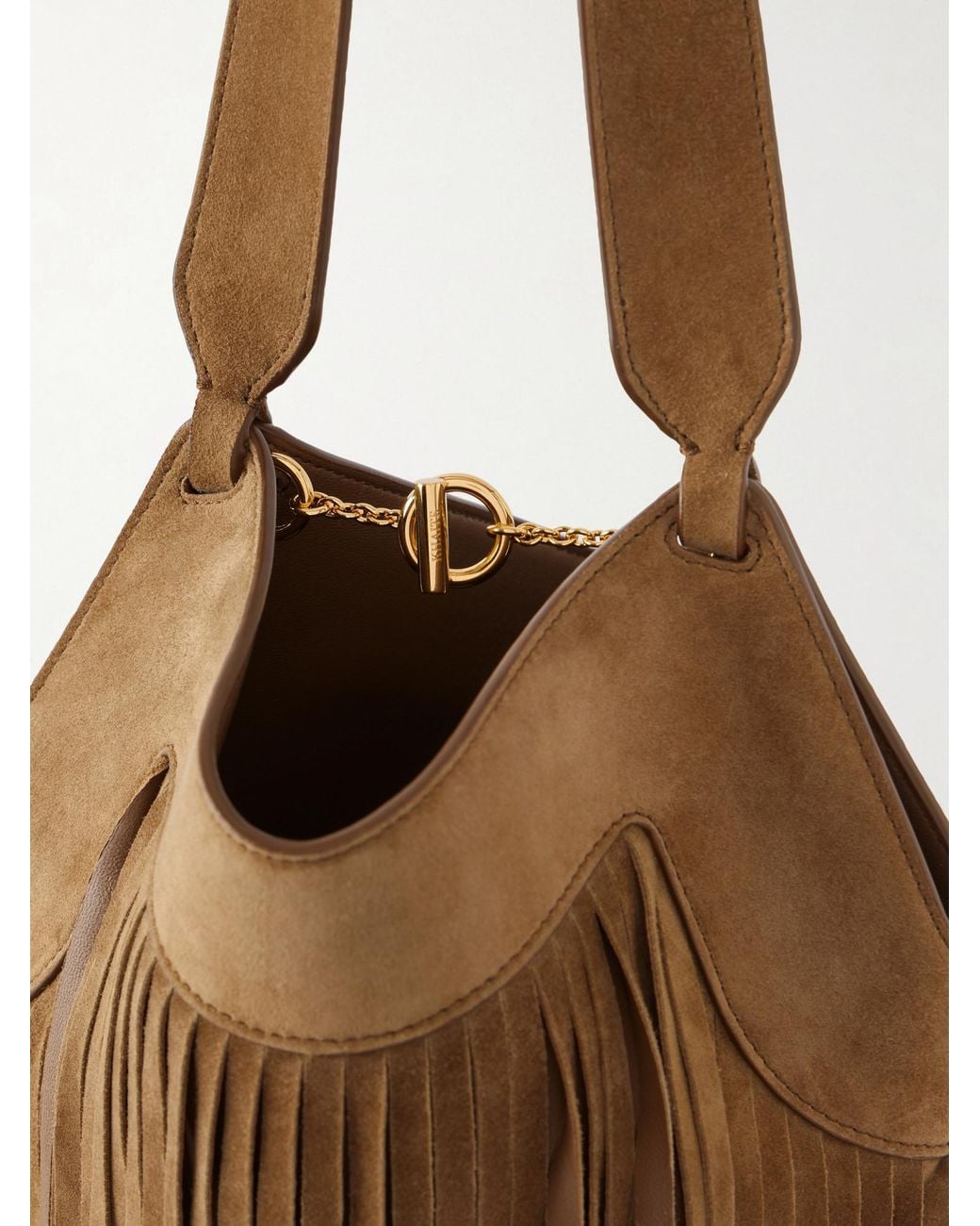 Khaite Brown Lotus Fringed Leather Tote