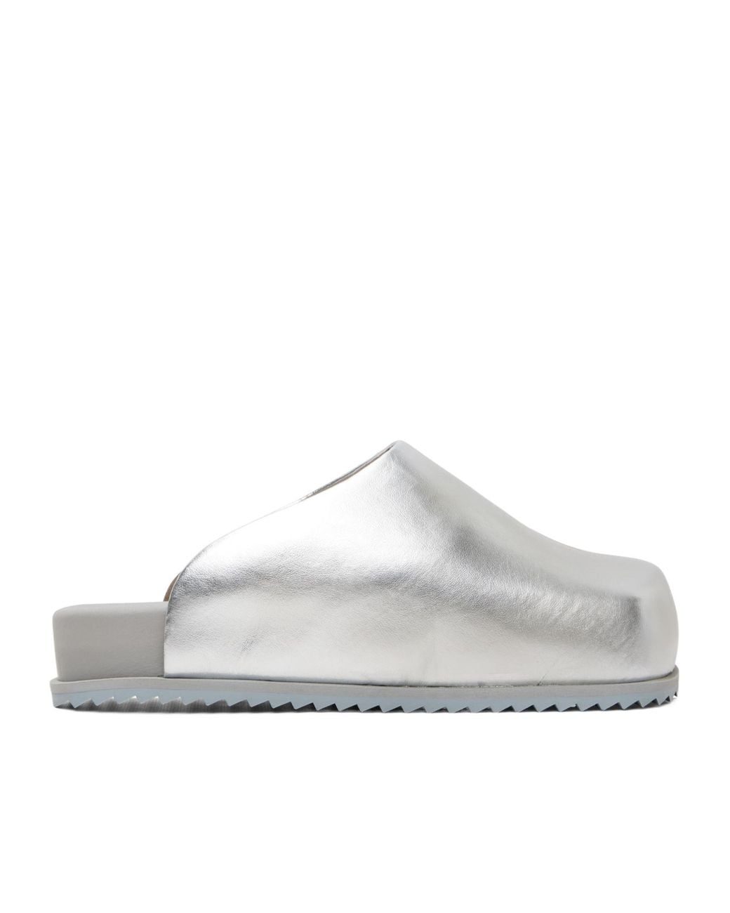 Yume Yume White Metallic Open-Back Slippers for men