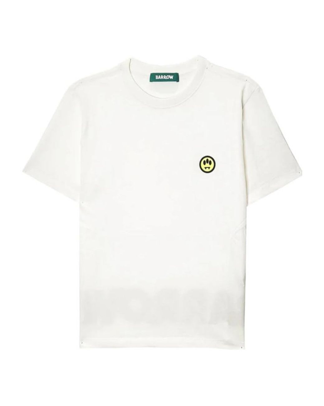 Barrow White Logo Printed Crewneck T-Shirt for men