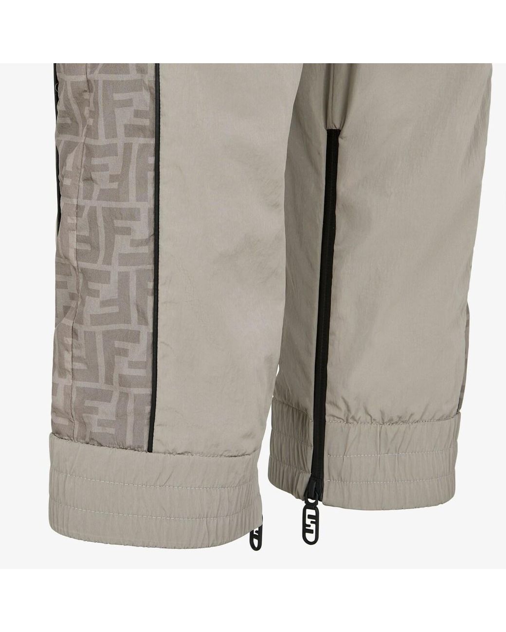 Fendi Gray Logo Printed Drawstring Track Pants for men