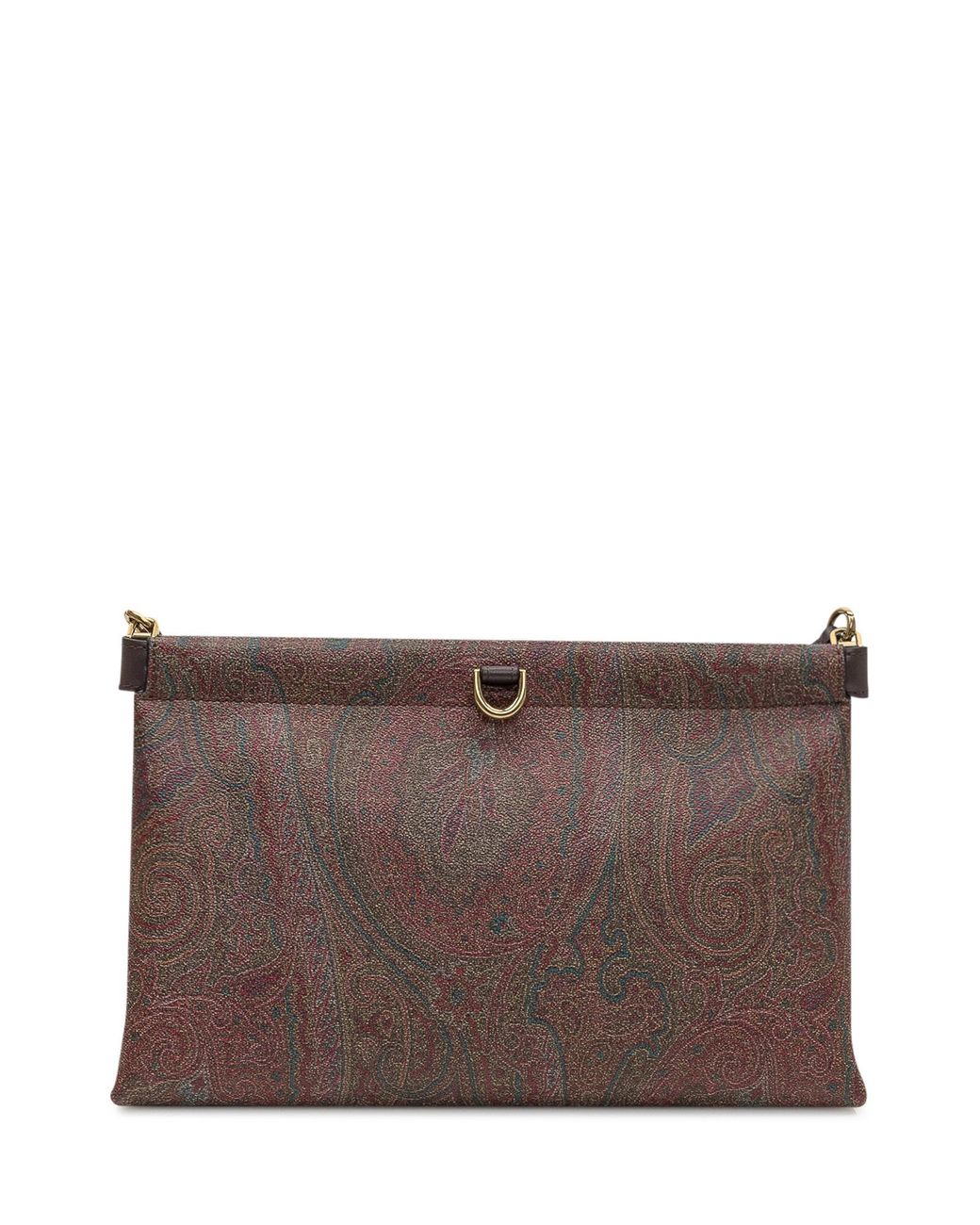 Etro Brown Paisley Jacquard Clutch Bag