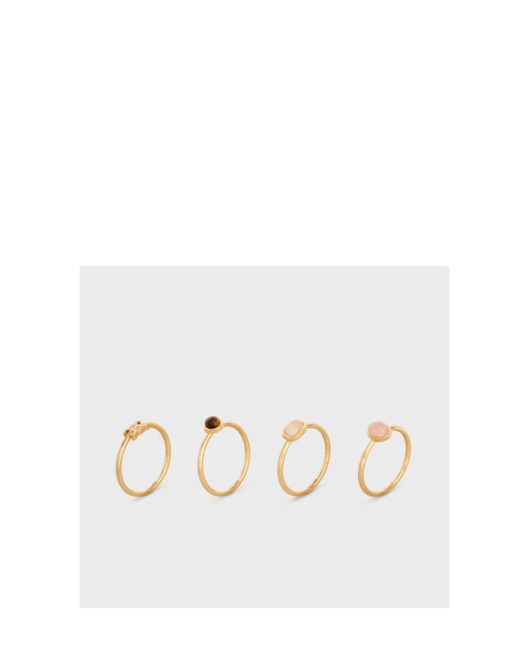 Céline Metallic Triomphe Indie Set Of 4 Rings