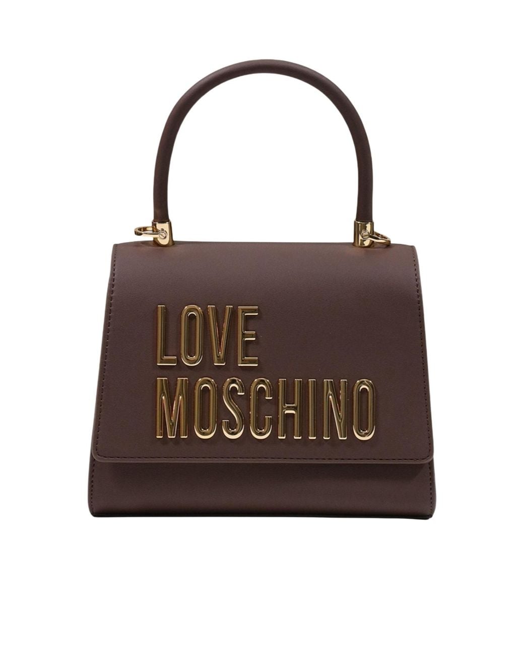 Moschino Brown Top-Handle Shoulder Bag