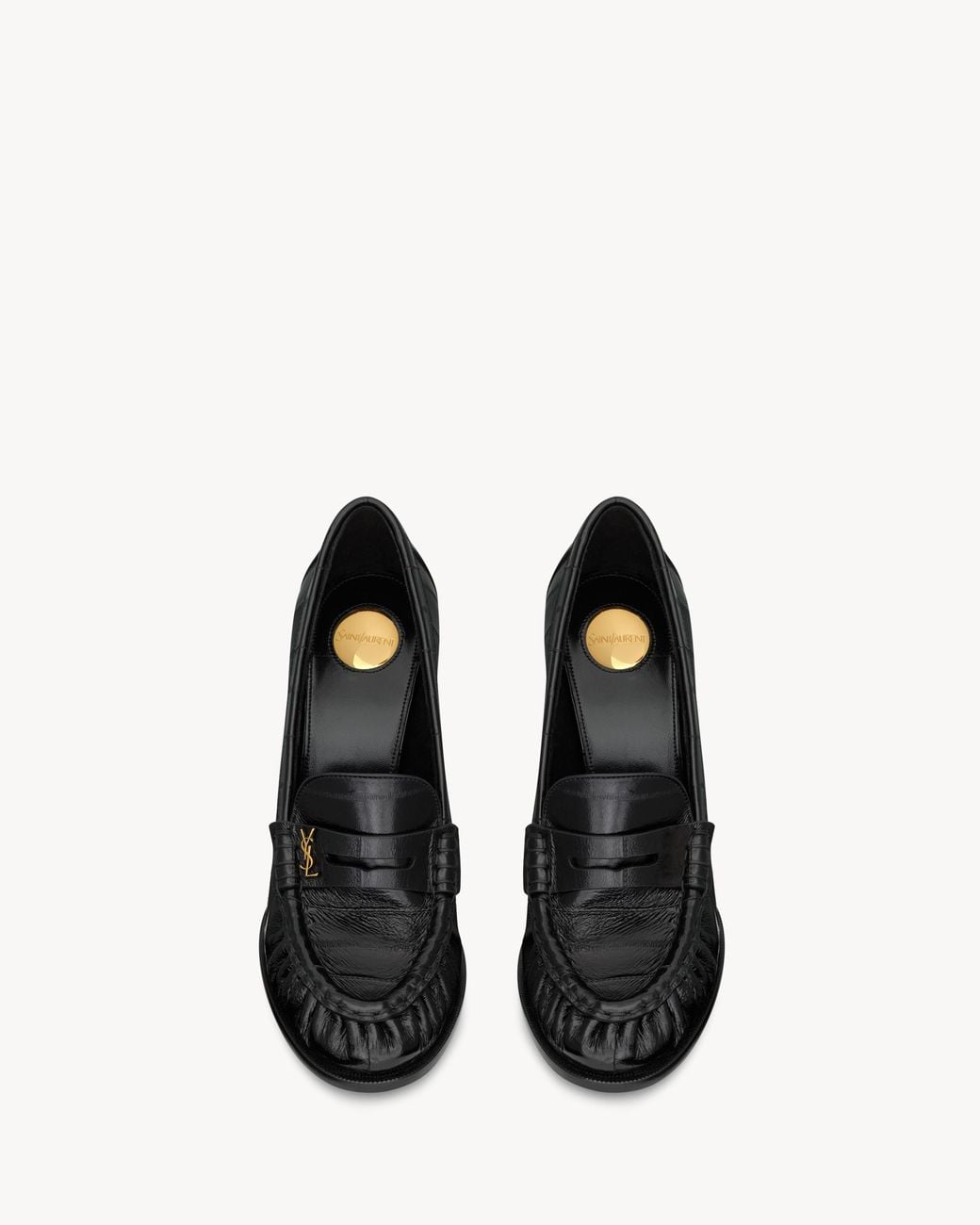 Saint Laurent Black Le Loafer Logo Plaque Pumps