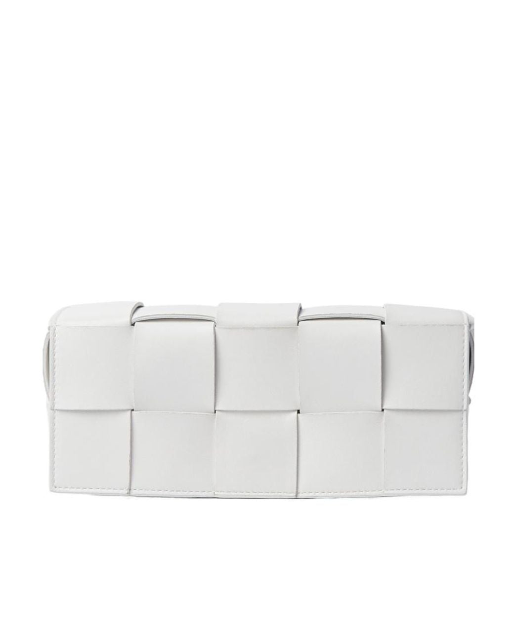 Bottega Veneta White Cassette Chain Shoulder Bag