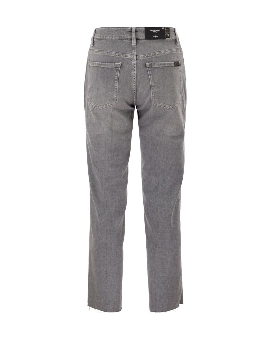 7 For All Mankind Gray Calie Straight Ankle Jeans