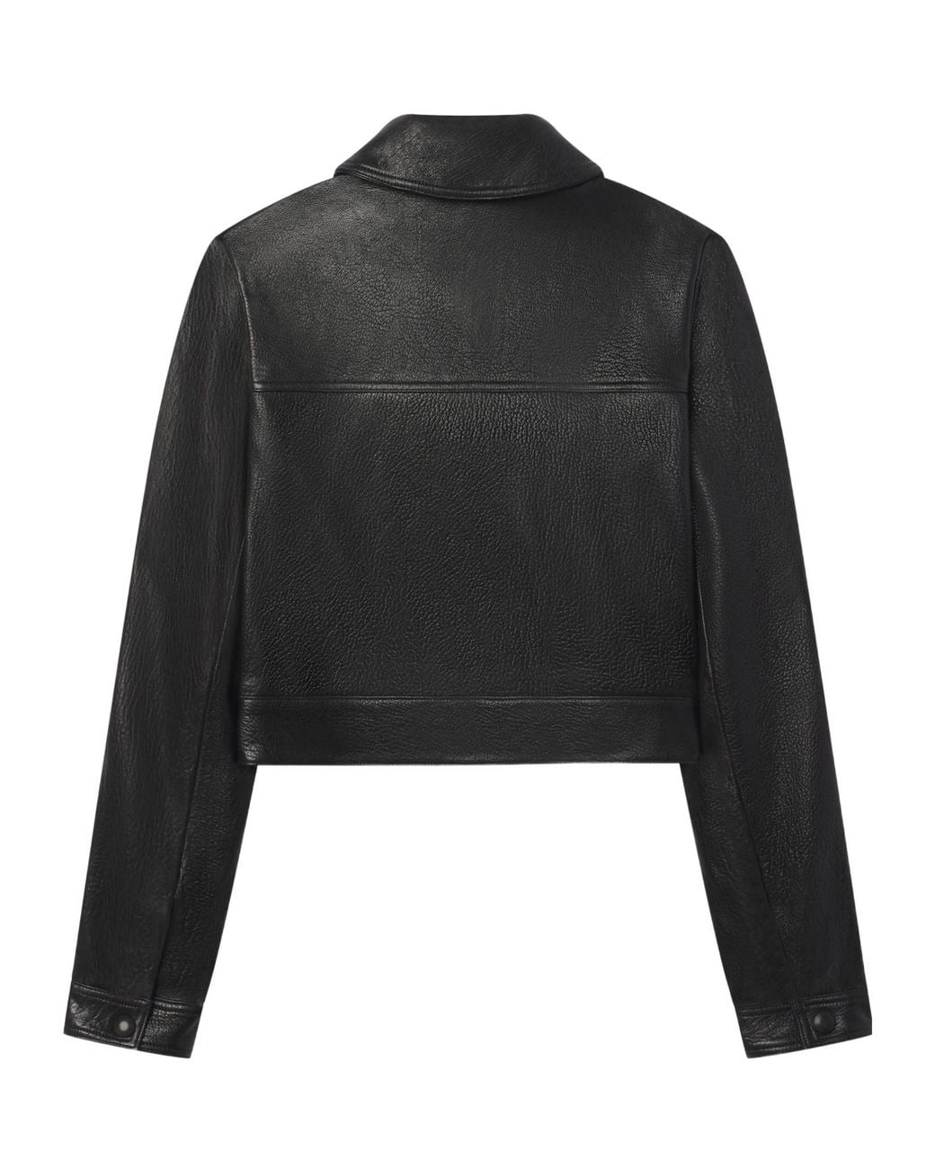 FRAME Black Cropped Button-Front Jacket