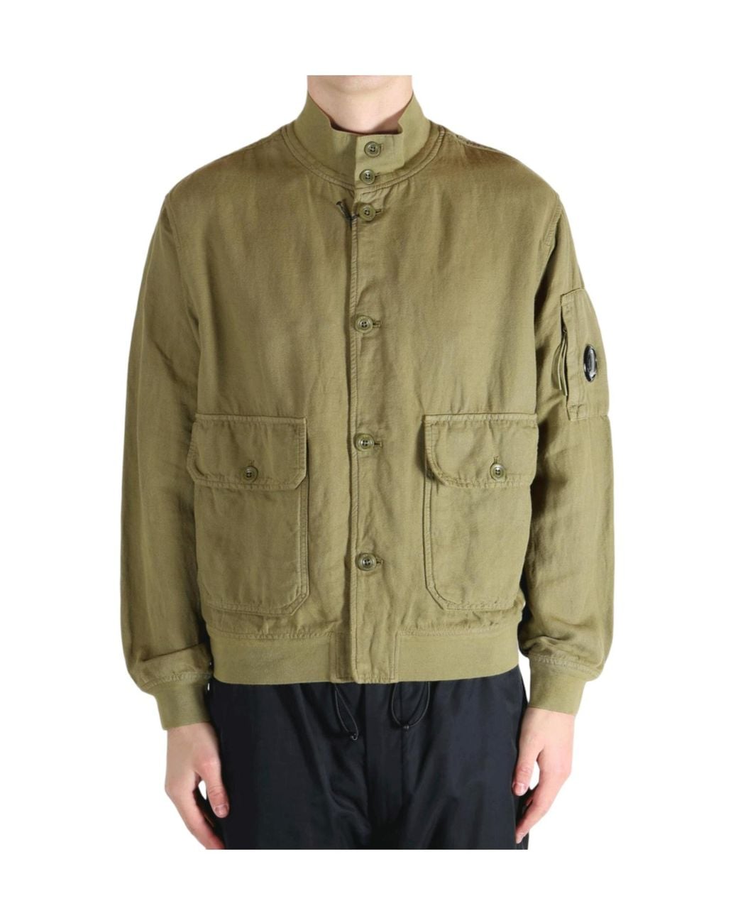 C P Company Green Lino Utility Jacket for men