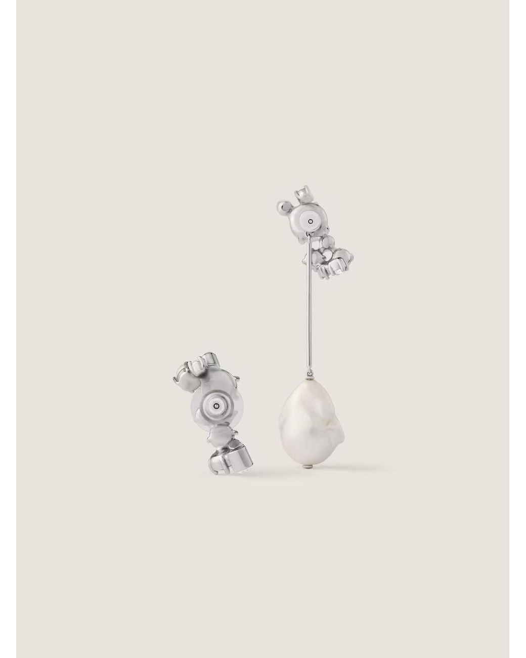 Givenchy White Embellished Asymmetric Earrings