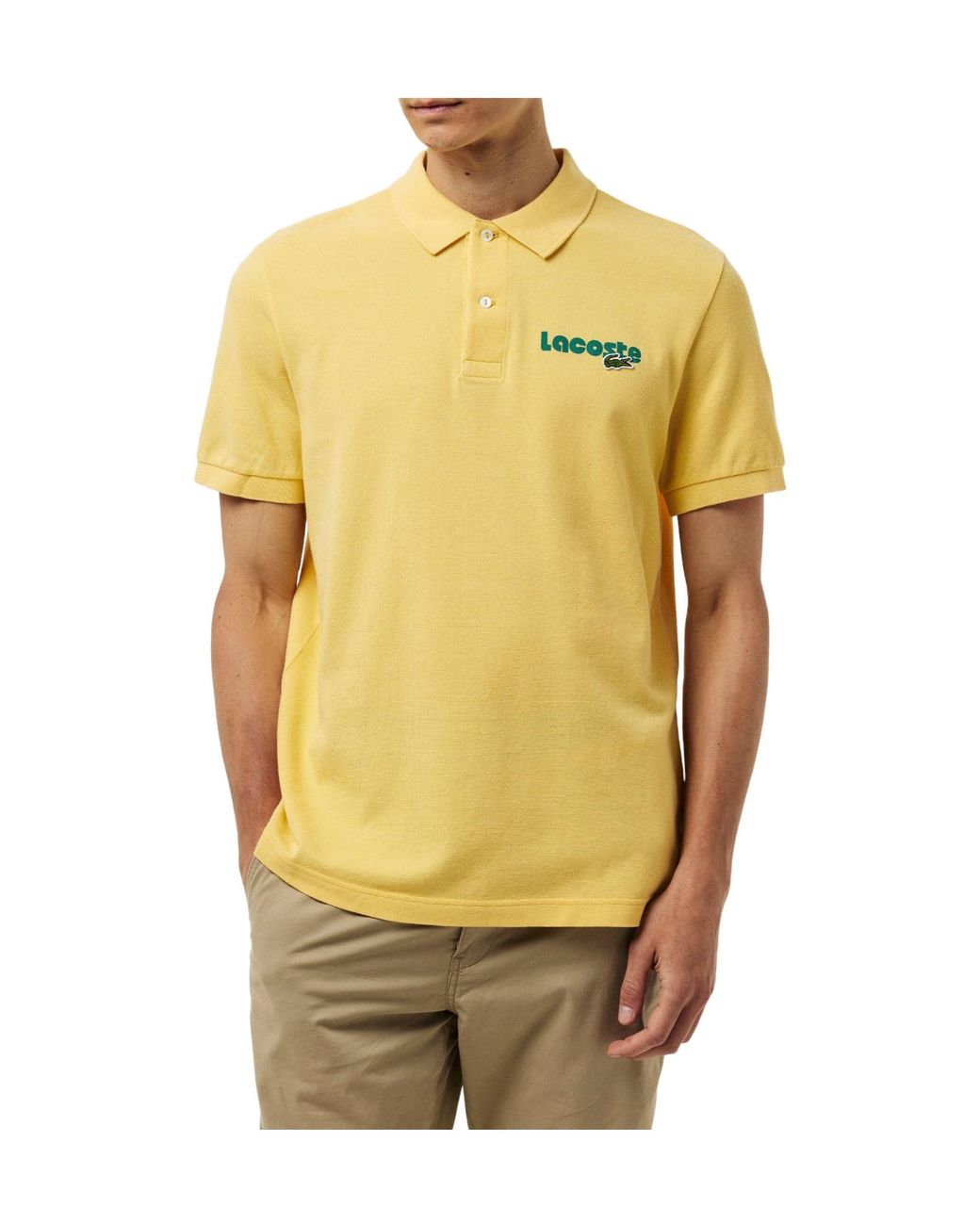Lacoste Yellow Logo Polo Shirt for men
