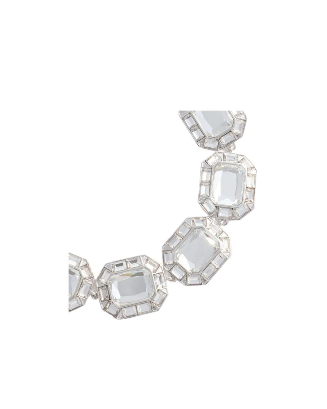 Self-Portrait White Faceted Crystal Link Bracelet