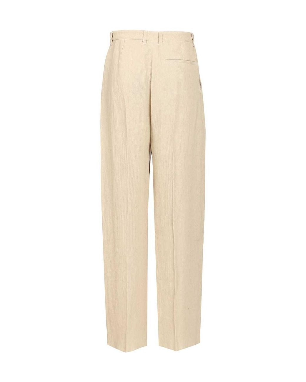 Emporio Armani Natural Pleat Detailed Tailored Trousers
