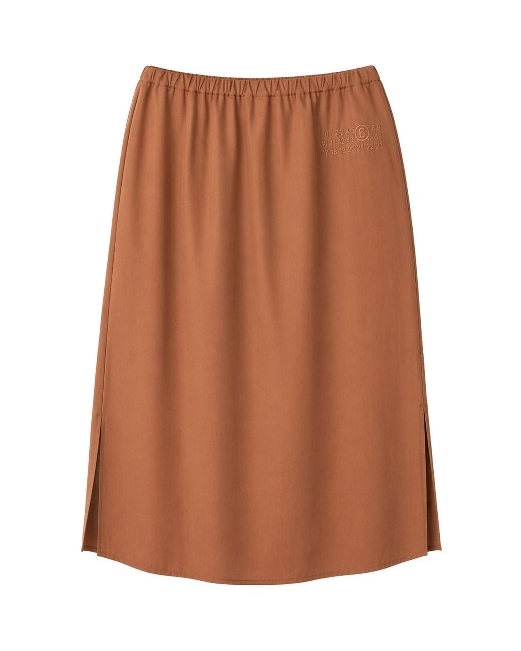 MM6 by Maison Margiela Brown Satin Midi Skirt