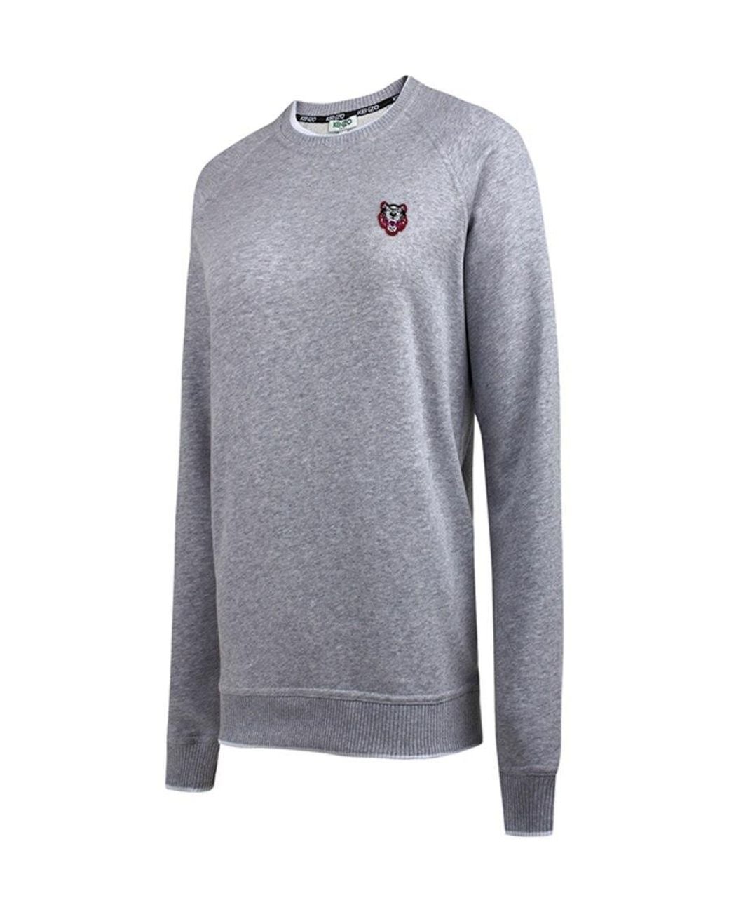 KENZO Blue Tiger Head Embroidered Knit Sweater