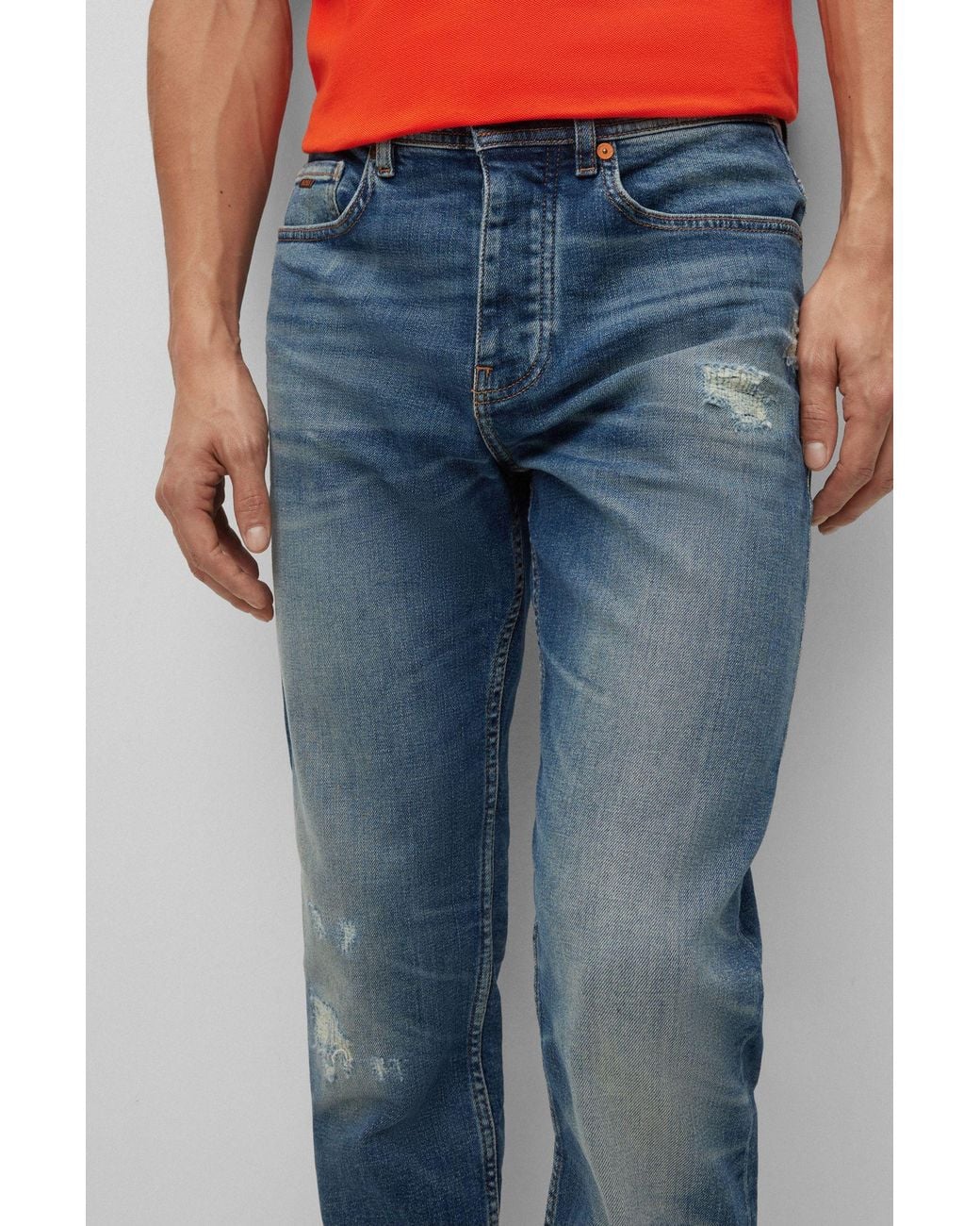 Boss Blue Logo Jeans for men