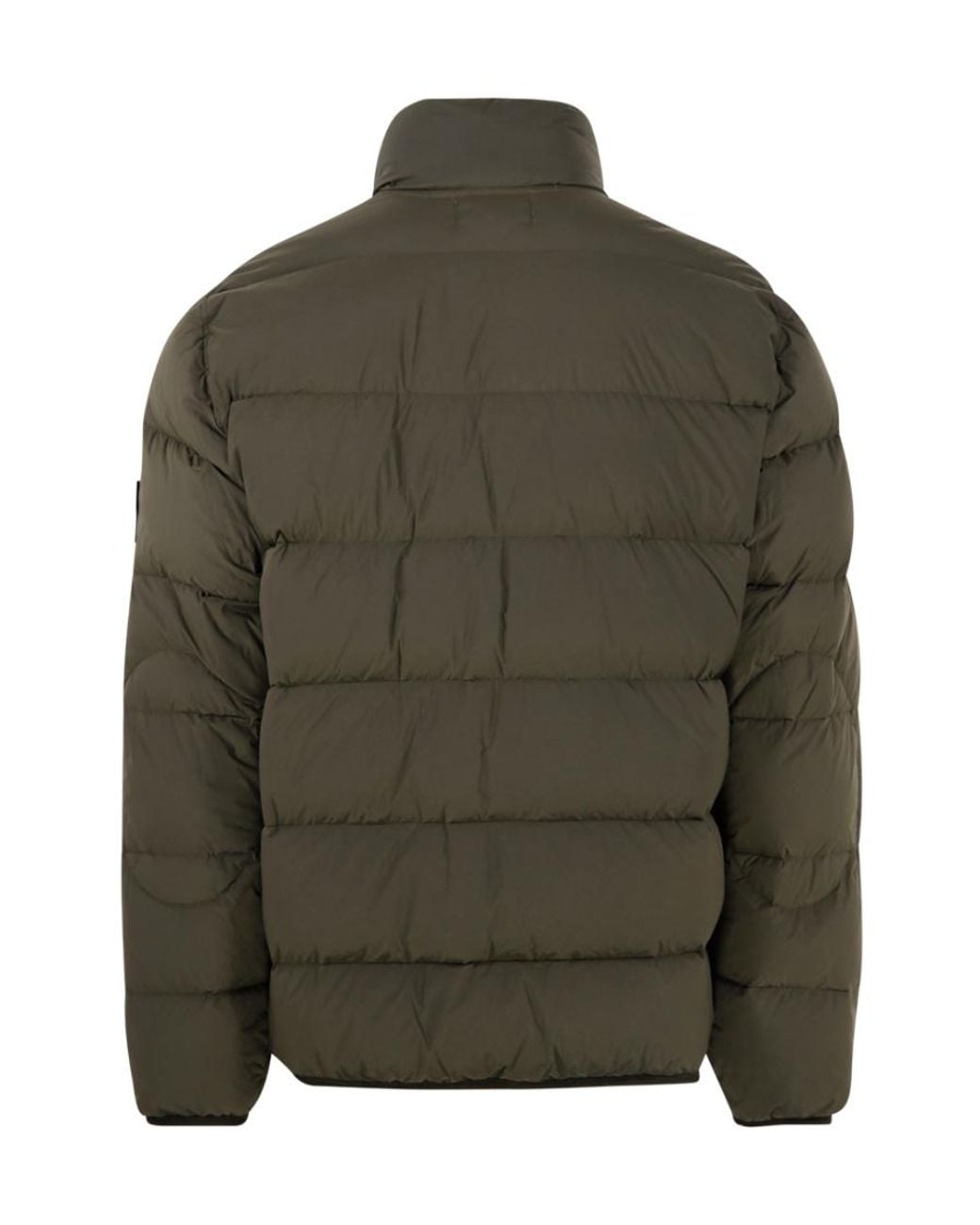 Stone Island Green Compass-Patch Padded Down Jacket for men