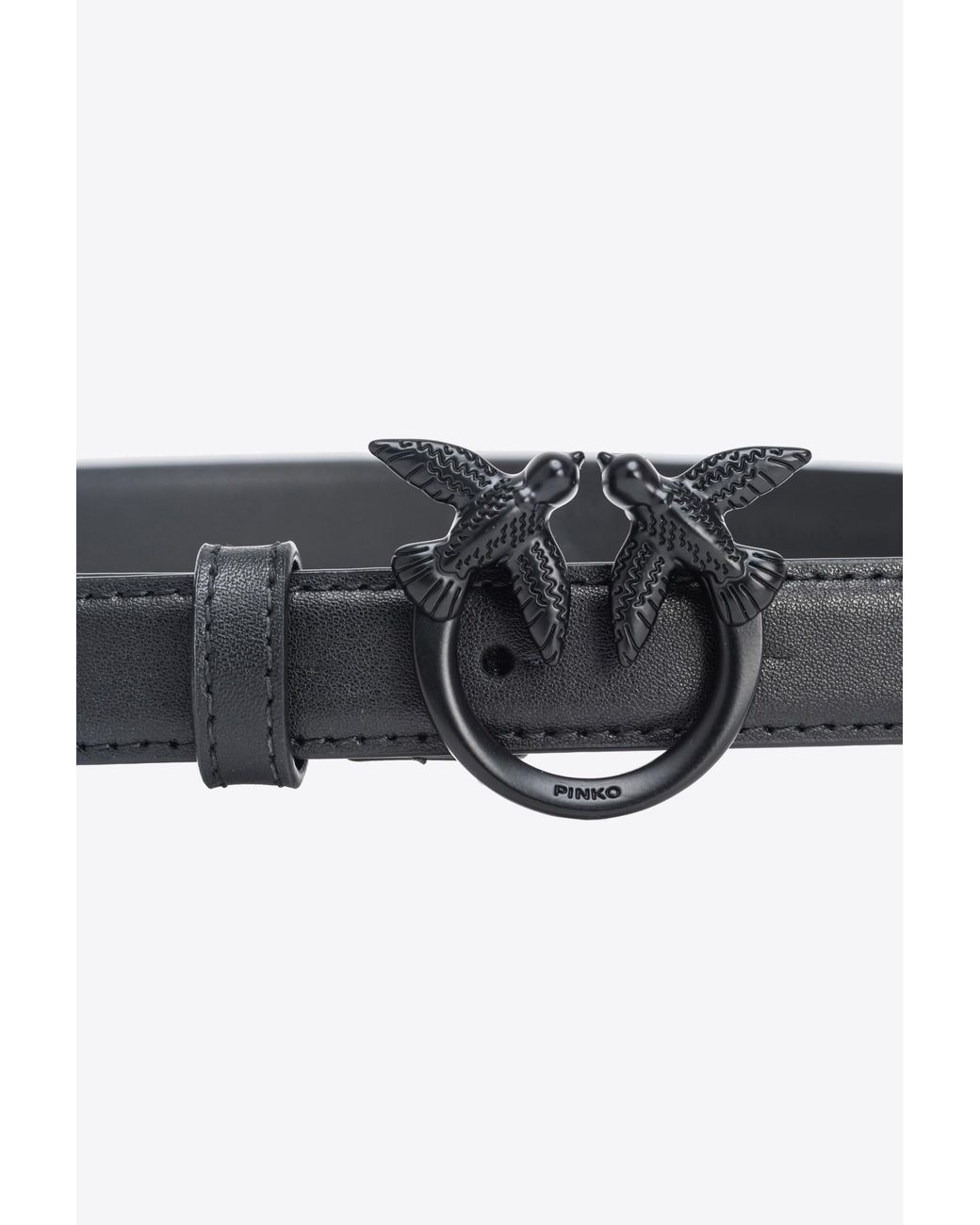 Pinko White Thin Love Birds Belt