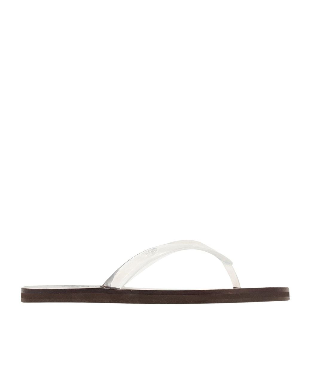 Ancient Greek Sandals White Solid Color Flip Flops
