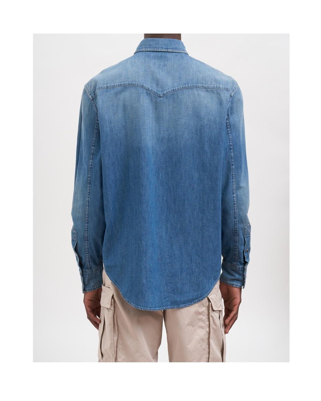 Dondup Blue Western Denim Shirt for men