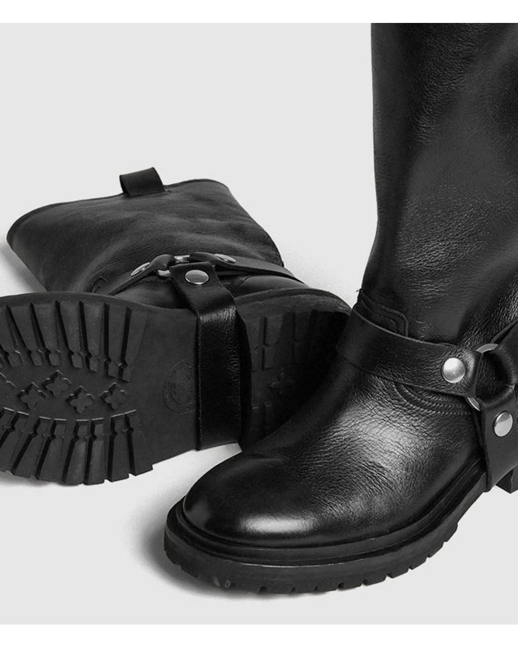Golden Goose Deluxe Brand Black Kurt Buckled Studded Boots