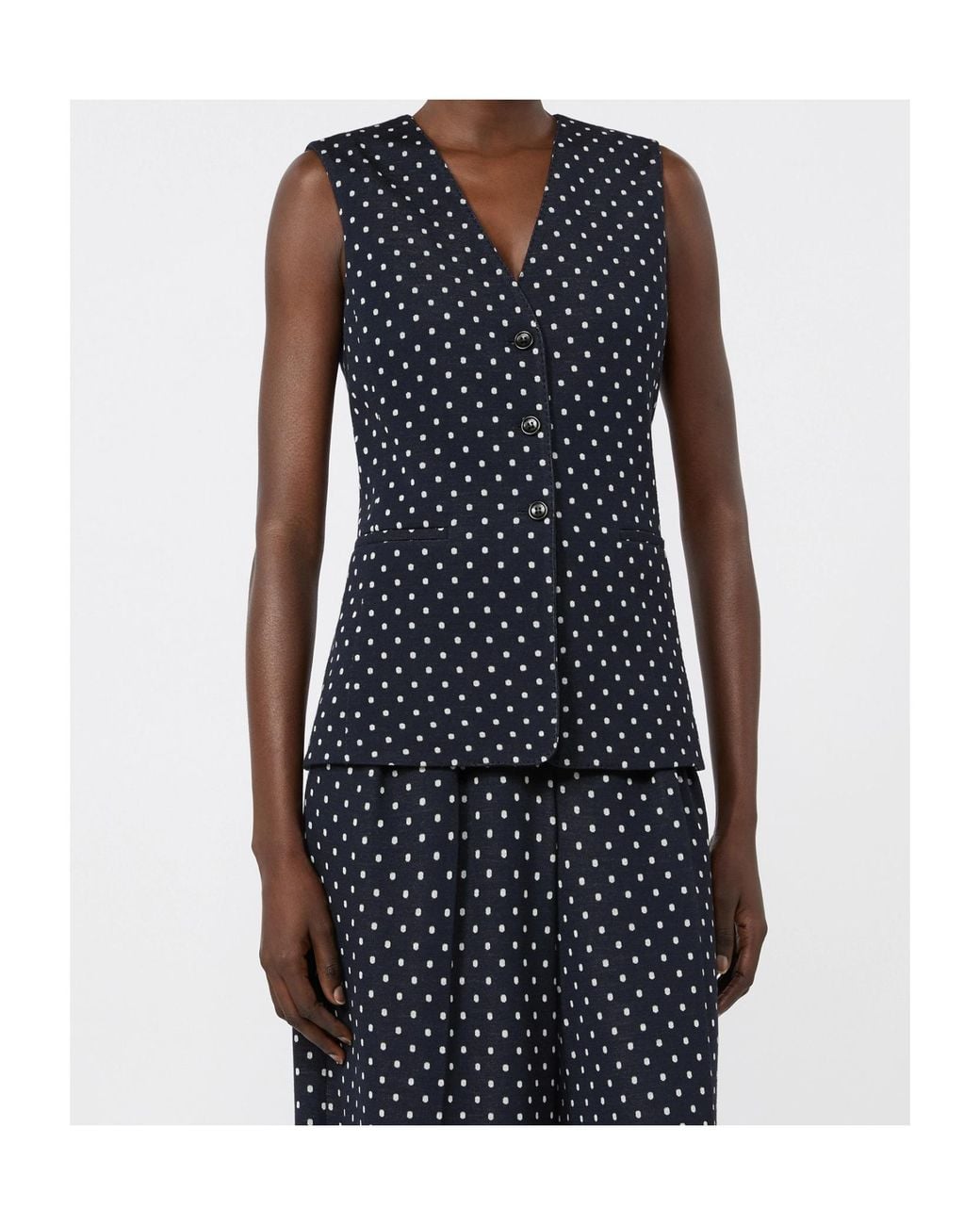 Max Mara Blue Polka Dot Vest