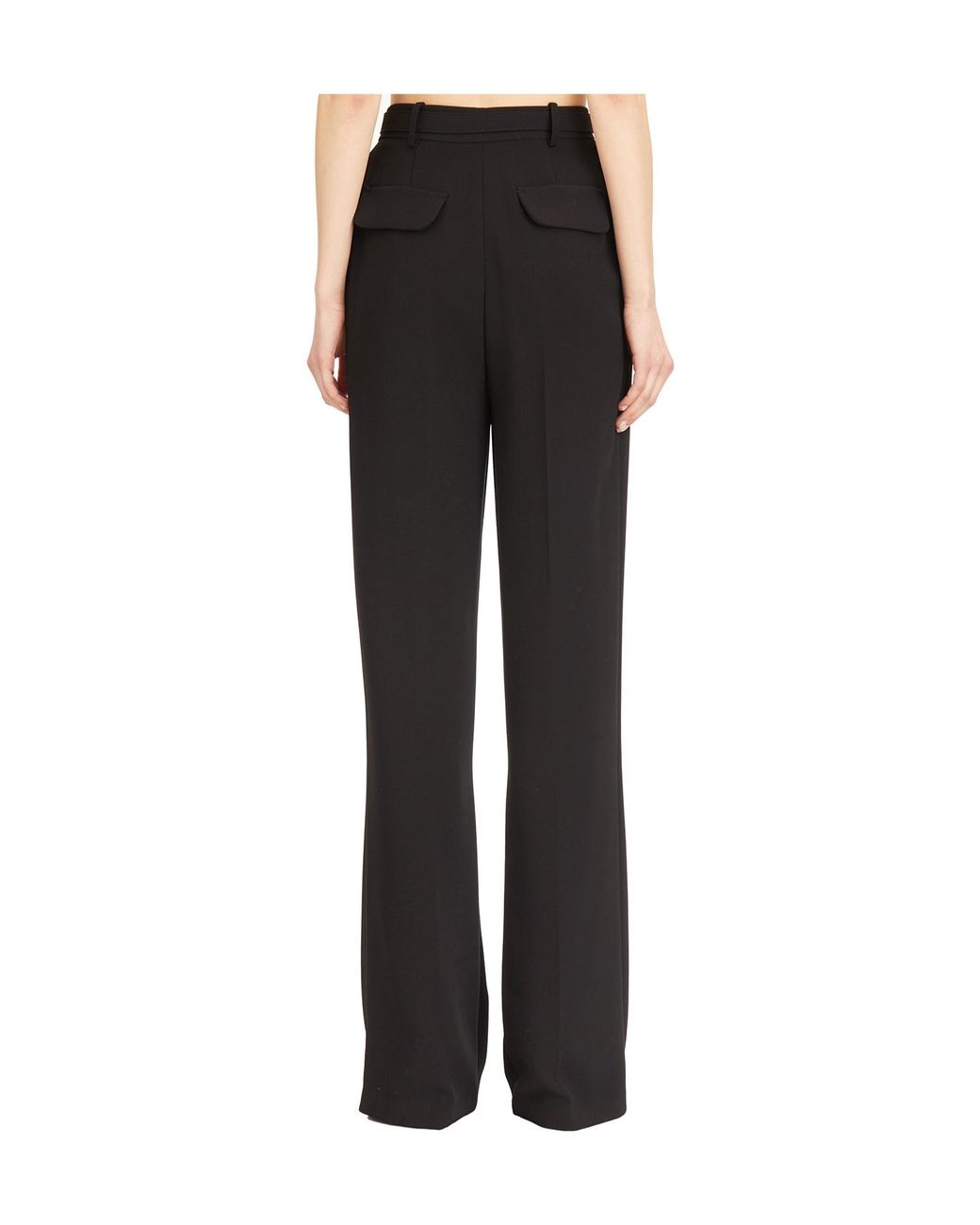 Elisabetta Franchi Black Belt Detailed Lightweight Crêpe Trousers