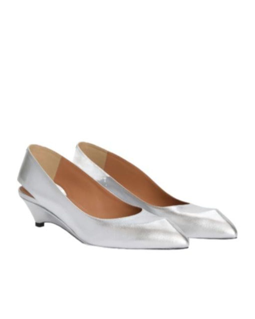 Jil Sander White Slingback Wedge Pumps