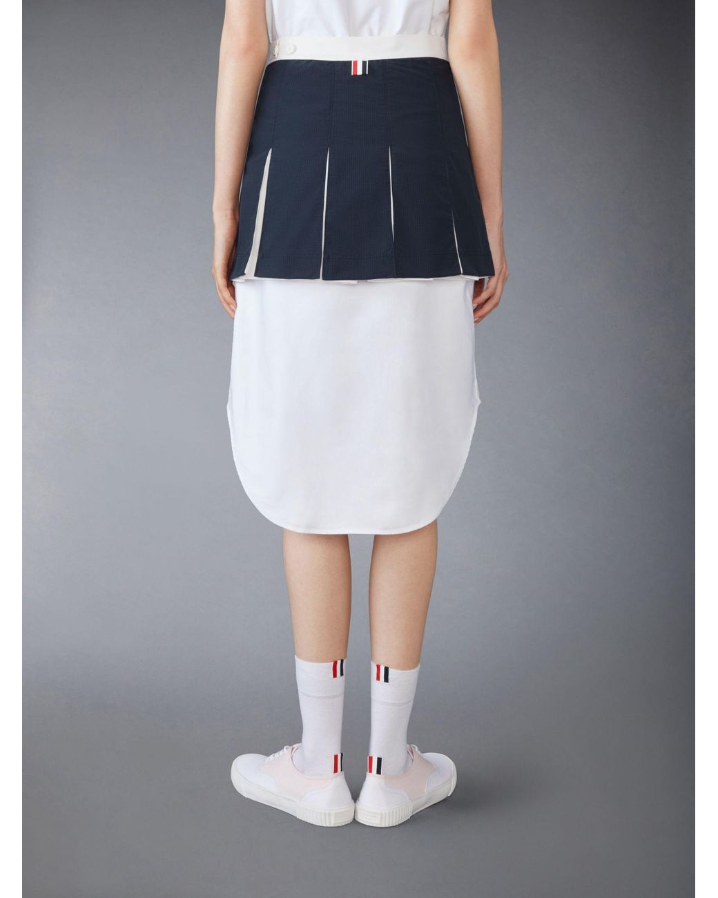 Thom Browne Blue Pleated Ripstop Miniskirt