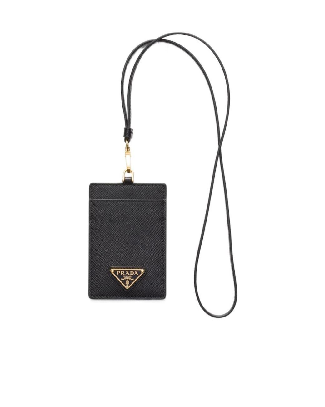 Prada White Saffiano Leather Badge Holder