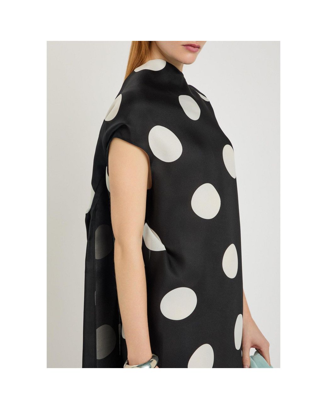 Khaite Black Polka Dot Silk Dress