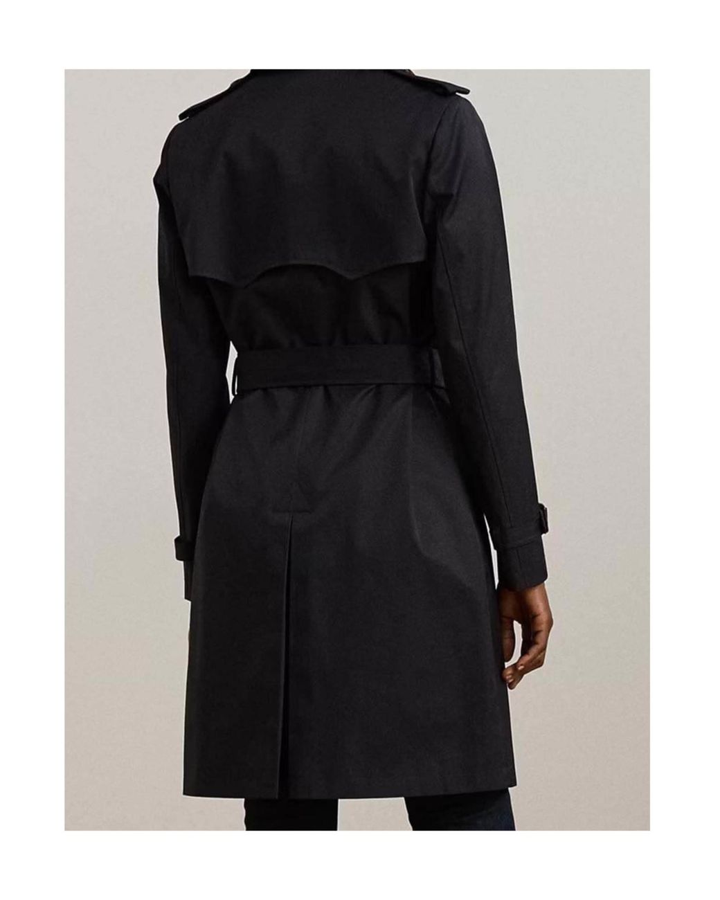 Ralph Lauren Black Double-Breasted Belted Trench Coat