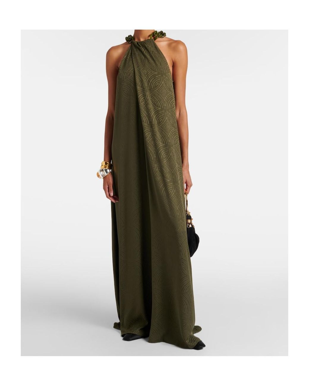 Joseph Green Parc Printed Silk Maxi Dress