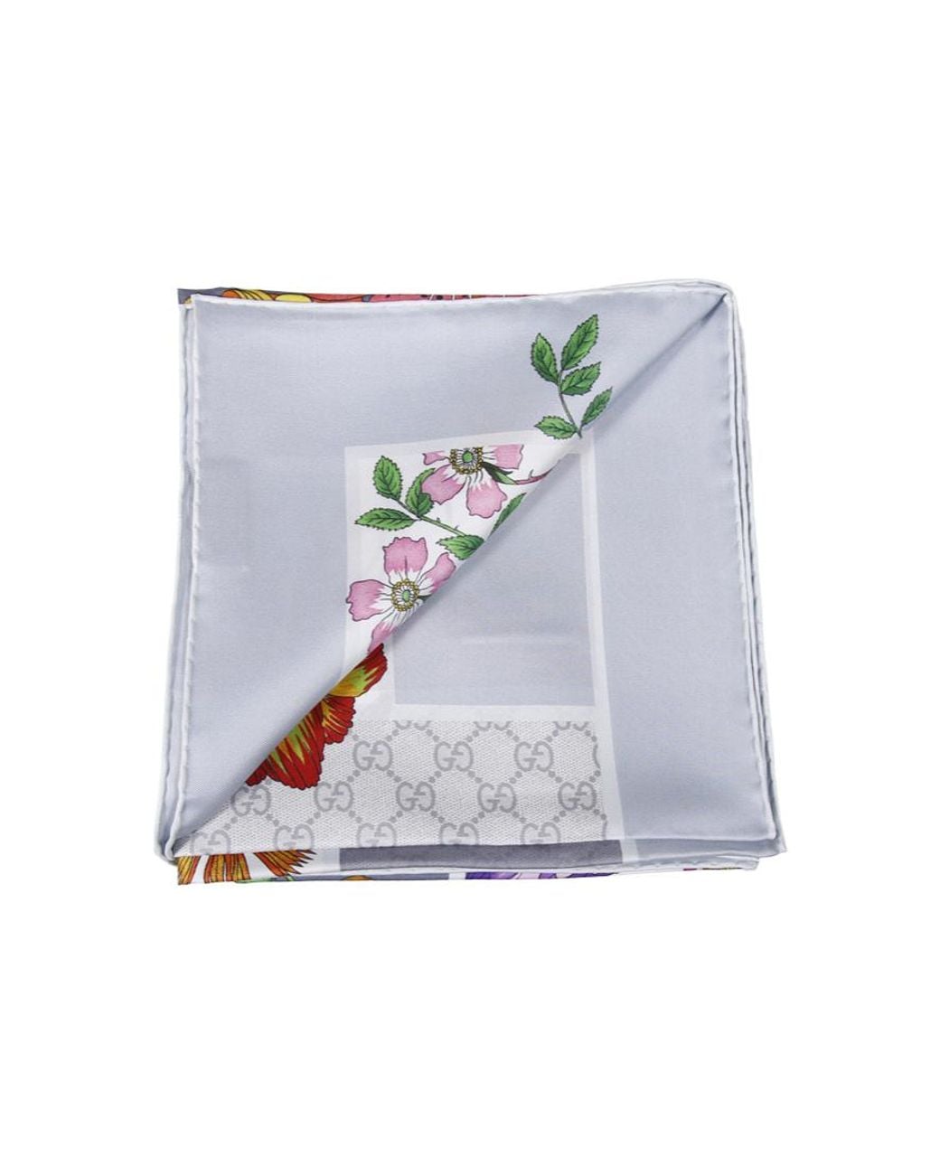 Gucci White Floral Printed Scarf
