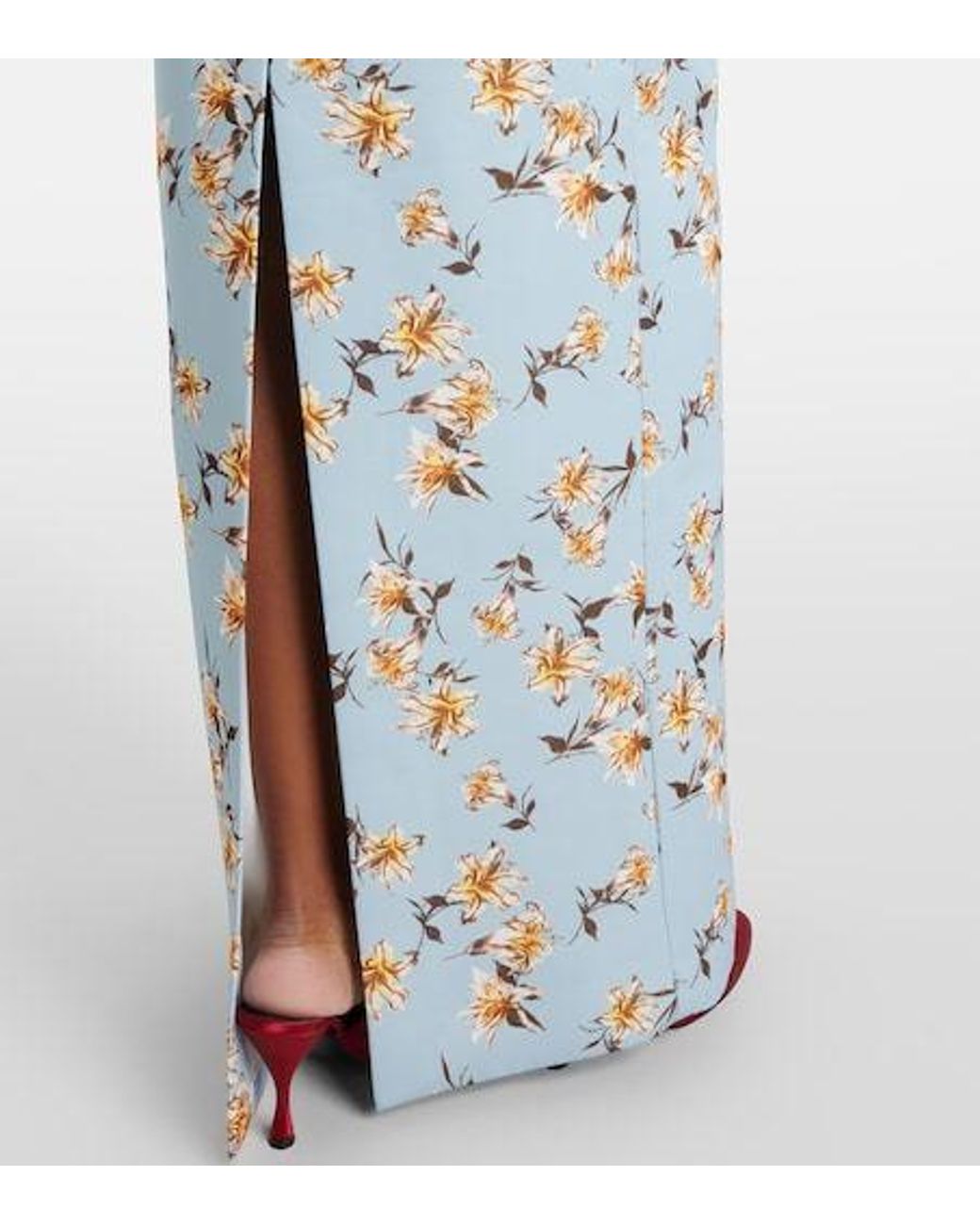 Emilia Wickstead Blue Laelia Floral Gown