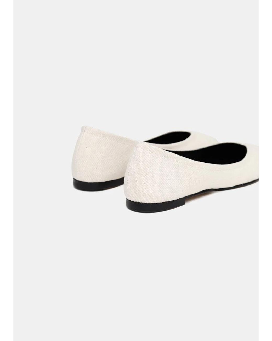 Jacquemus White Les Ballerines Ovalo Cap-Toe Ballet Flats