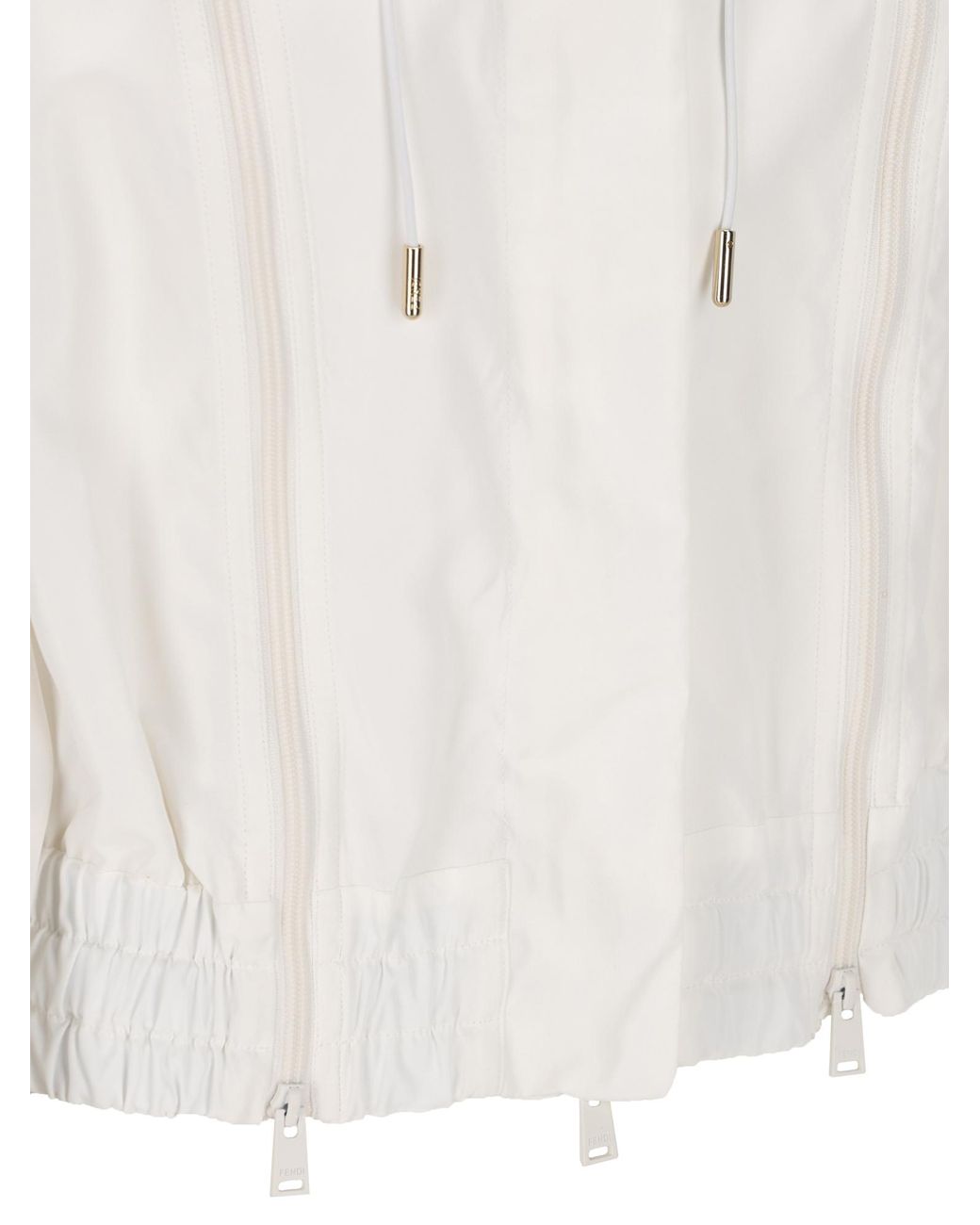 Fendi White Double-Zip Hooded Jacket