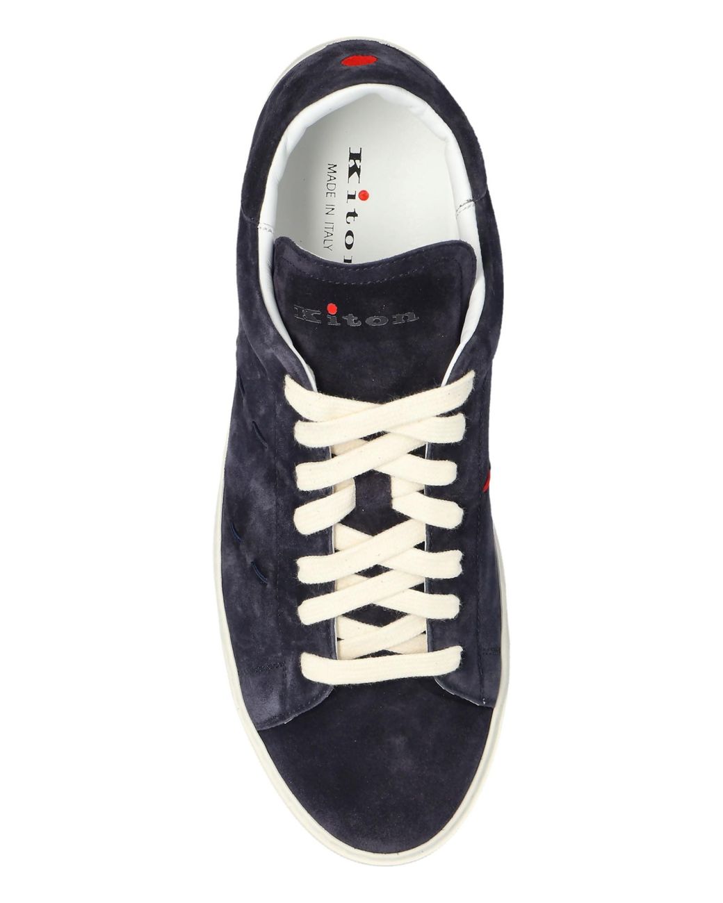 Kiton Blue Suede Low-Top Sneakers for men