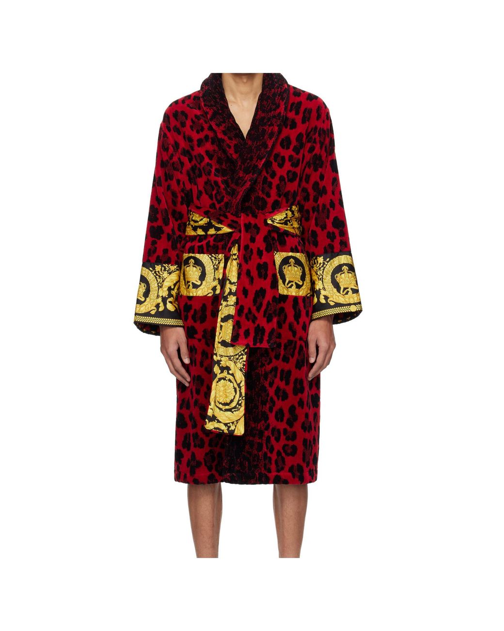 Versace Red Wild Barocco Bathrobe for men