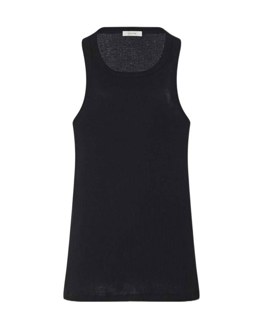 The Row Black Cotton Matte Top