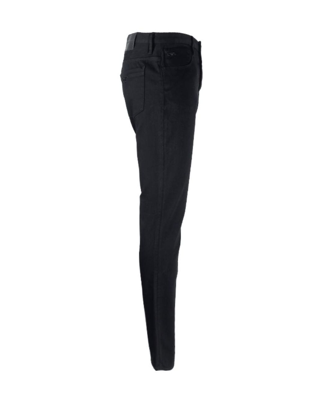 Emporio Armani Blue Logo Plaque Slim-Fit Jeans for men