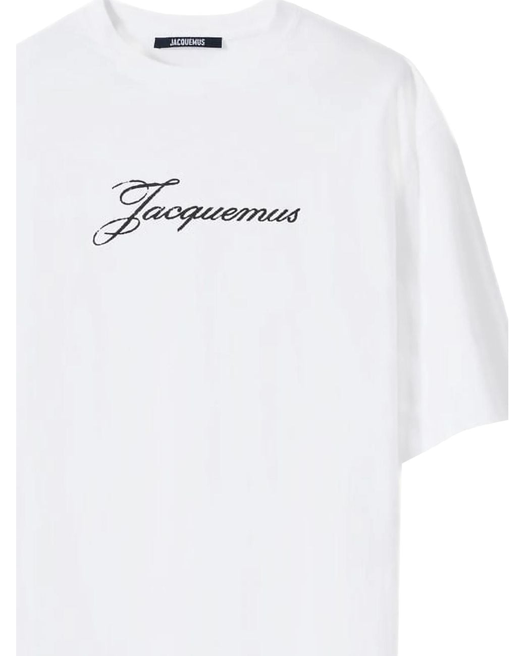 Jacquemus White Logo Crew-Neck T-Shirt for men