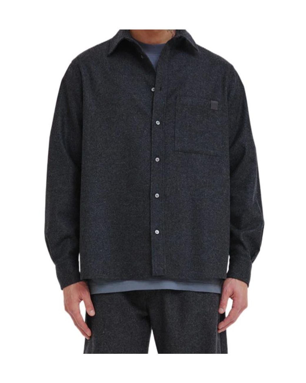 DARKPARK Black Serge Long-Sleeved Shirt for men