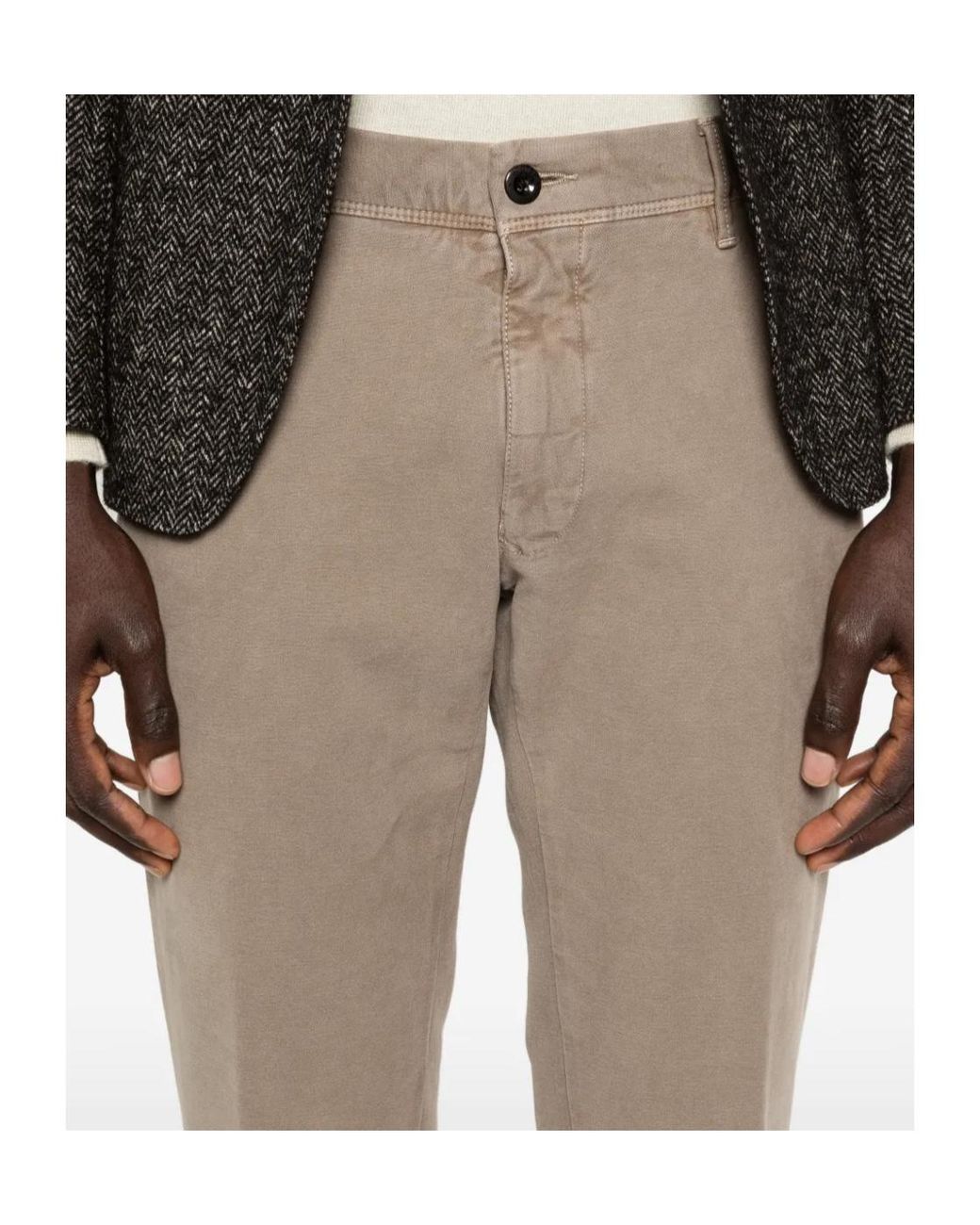 Incotex Natural Side-Pocket Straight Trousers for men